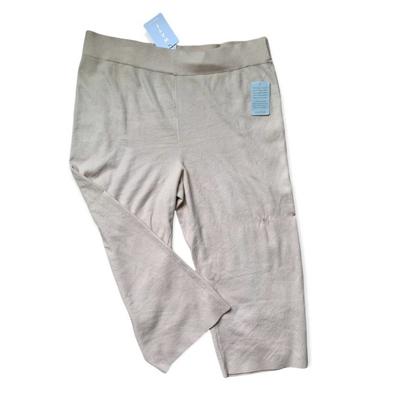 NWT WAYF Ribbed Knit Pull on Pants. Beige/ Cream. Size 2X - Picture 1 of 4